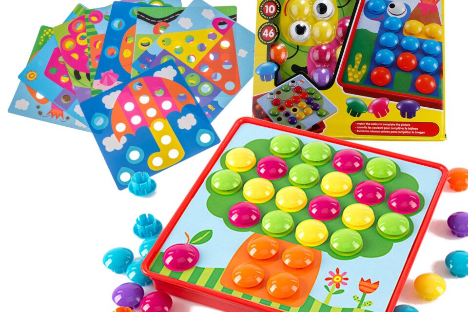 Poučna sestavljanka Button Mosaic 57 kosov.