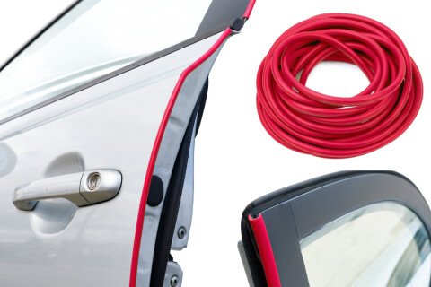 Profilo di protezione paraurti per il bordo delle portiere auto 5m, rosso