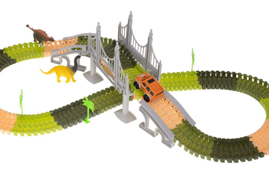 Dinoszaurusz pálya + autó - 192 alkatrész