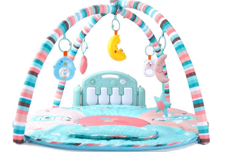 Tappetino educativo per bambini 3 in 1 + pianoforte + ciondoli