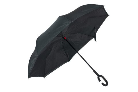 Dáždnik s reverzným otváraním - skladací, čierny