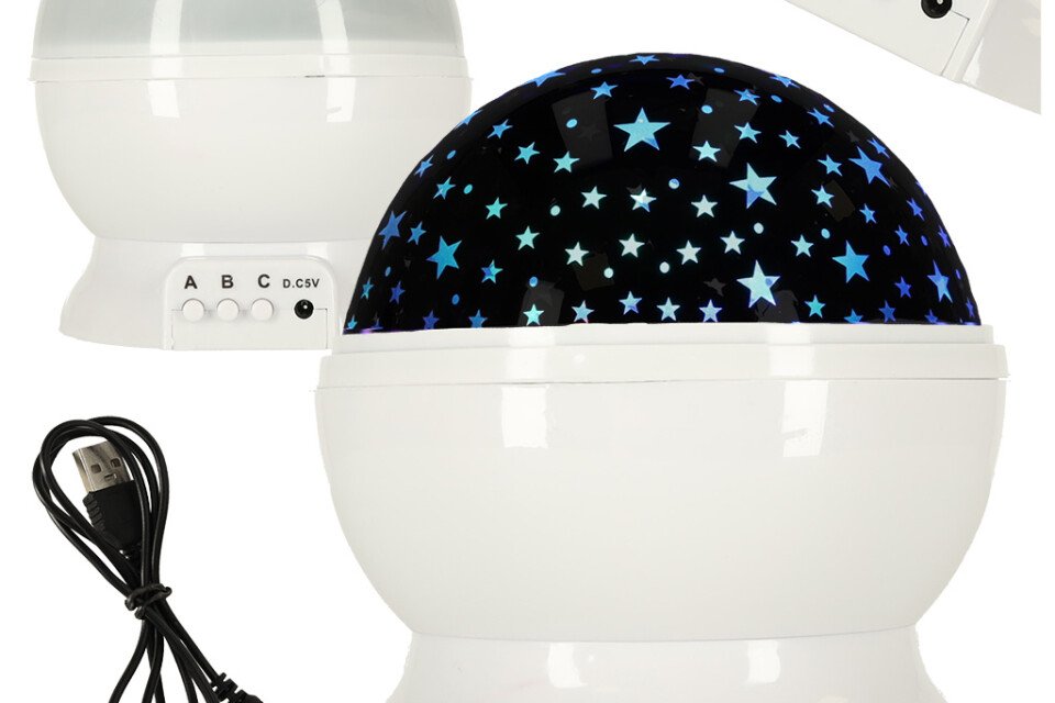 Nočna svetilka - 2v1 USB zvezda, bela