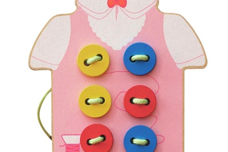 Set pentru a învăța să coase nasturi, roz