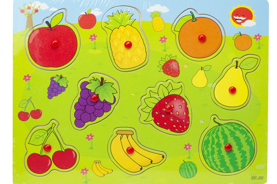 Puzzle in legno - forme di frutta