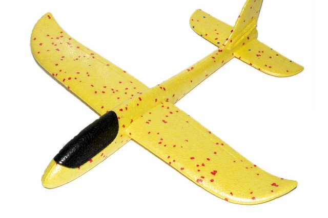 Jadralno letalo iz stiroporja - 8LED, 48x47cm, rumeno
