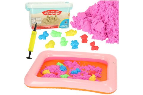 Kinetički pijesak u kanti od 1kg, plavi kalupi