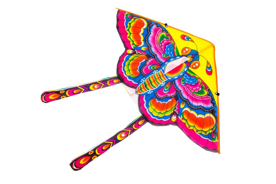 Aquilone per bambini 90 cm - farfalla rosa