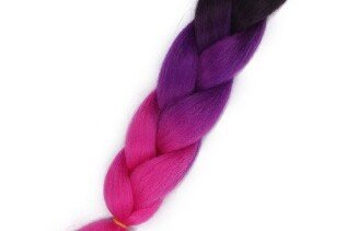 Sintetični lasje - črno-vijolično-roza OMBRE