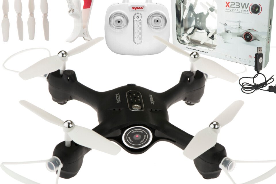 RC dron Syma X23W 2.4GHz 4CH FPV Wi-Fi crni