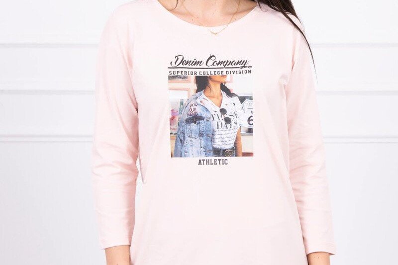 Ženska majica s potiskom DenimCompany, svetlo roza