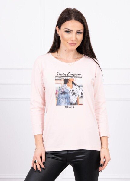 Ženska majica s potiskom DenimCompany, svetlo roza