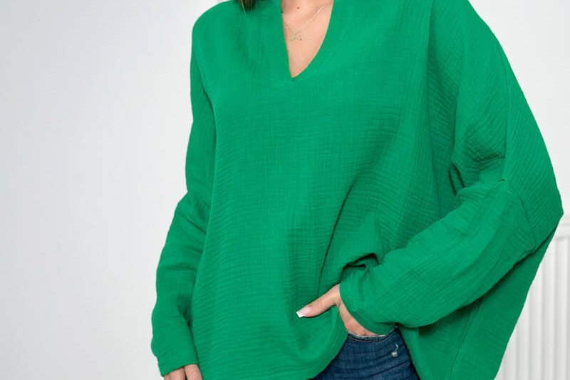 Blusa in cotone verde