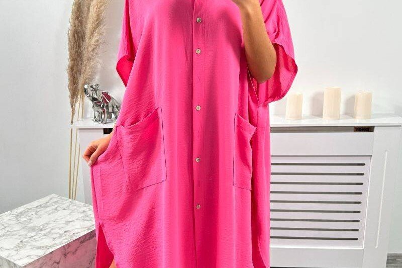 Ružičasta košulja haljina