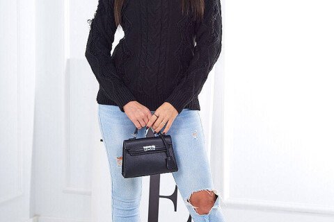 Crni pleteni džemper