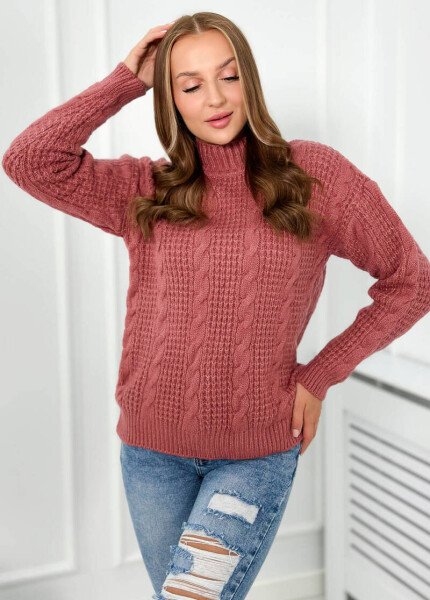 Sweter w kolorze ciemnego różu