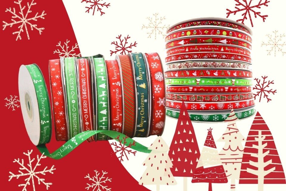 Komplet dekorativnih trakov MagicRibbon, 5 božičnih motivov