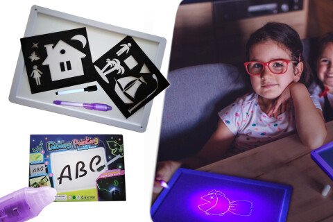 Lavagna luminosa BeCreative, effetto LED, gioco educativo