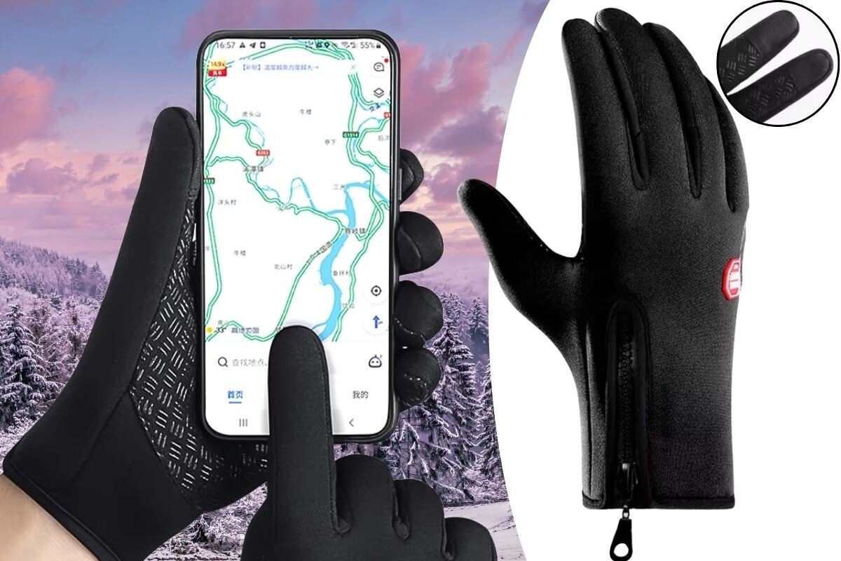 Polar-Fleece-Handschuhe Fr Herren  Warm, Winddicht & Mit  Touchscreen-Funktion Fr Ski, Wandern & Arbeit Im Winter