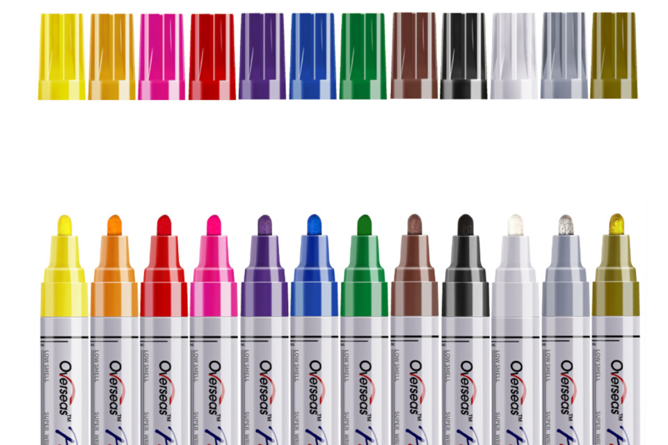 Pennarelli colorati PaintPens, 12 colori, per tutte le superfici