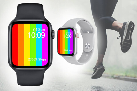 Smartwatch FitStyle, da uomo e donna, design semplice, schermo a colori HD, contapassi, termometro