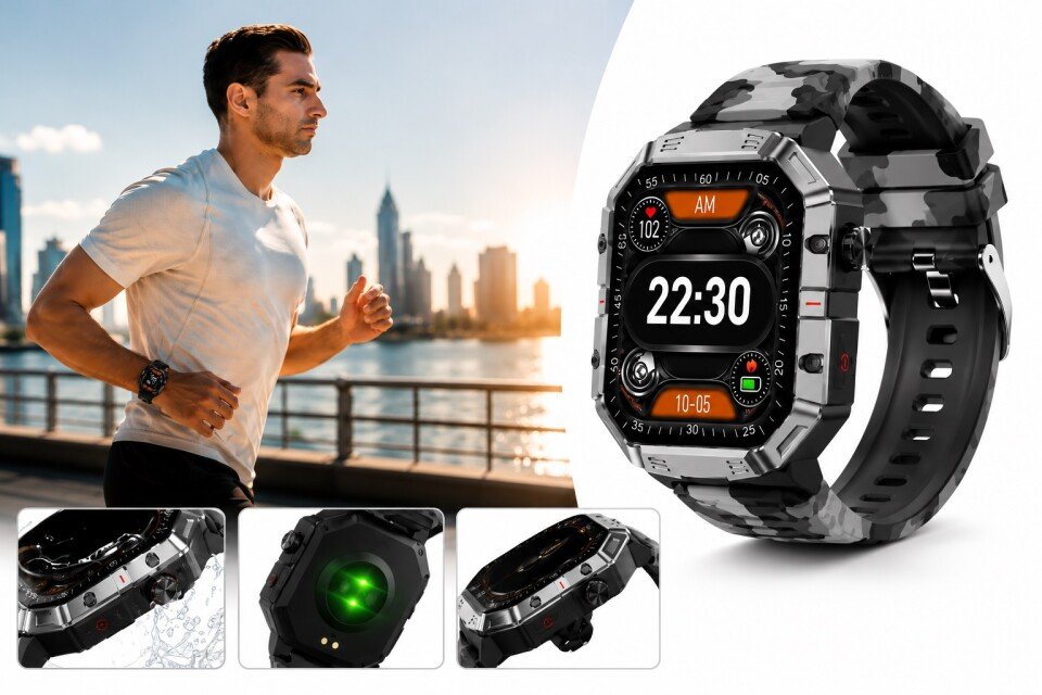 Vojaška pametna ura TalzWatch, Vodoodporna, Bluetooth