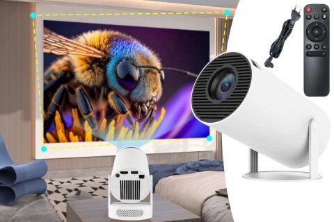 Pixio mini džepni projektor, 180°, 1080P, daljinski upravljač