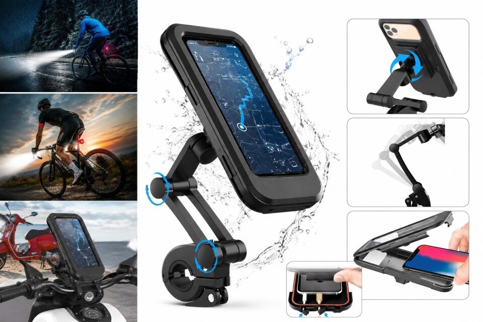 PhoneHolder θήκη κινητού τηλεφώνου ποδηλάτου, αδιάβροχη