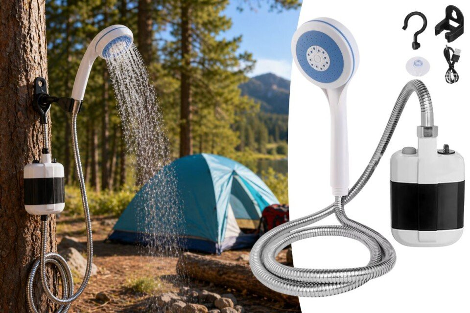 Φορητή αντλία ντους HydraFlow με φόρτιση USB, 4-5 L/min
