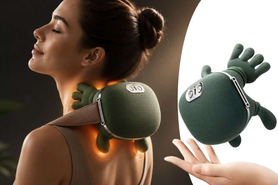 NuvashiX Shiatsu melegítő masszírozó, állítható, USB