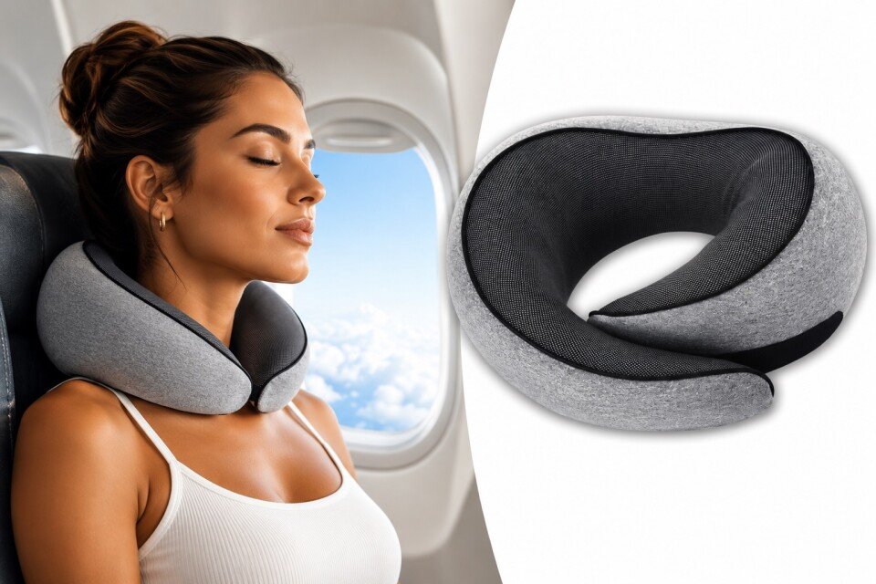 Pernă de călătorie pentru gât NeCo, design ergonomic