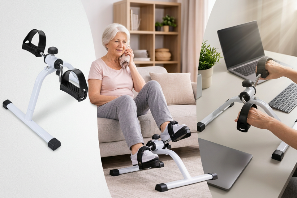 TaskCycle mini szobakerékpár pedálokkal, akár 150 kg-ig