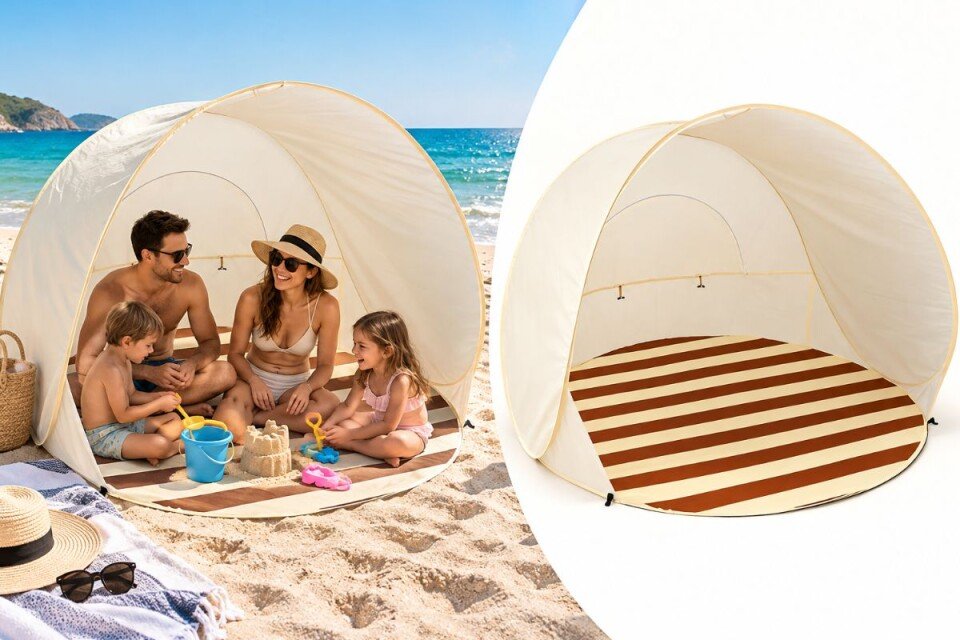 Suneloa Pop-Up-Strandzelt, Sonnen- und Windschutz