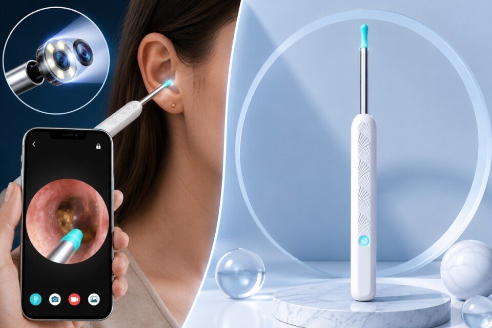 Earivue HD-Ohrreiniger mit visueller Darstellung, 1080p, LED-Beleuchtung, IPX5