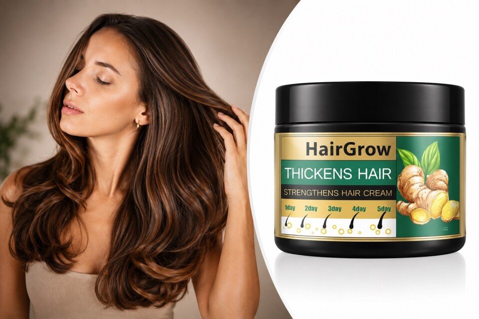 Krema za spodbujanje rasti las HairGrow, 100 % naravne sestavine