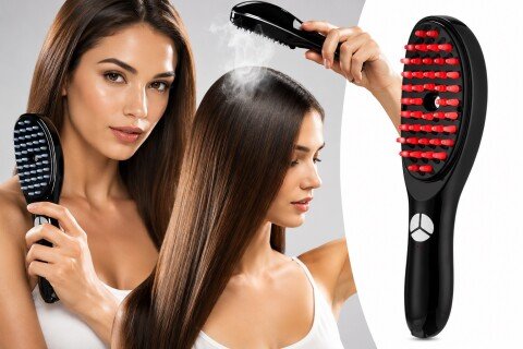 Spazzola massaggiante 4 in 1 per la crescita dei capelli BuShi, ricarica USB