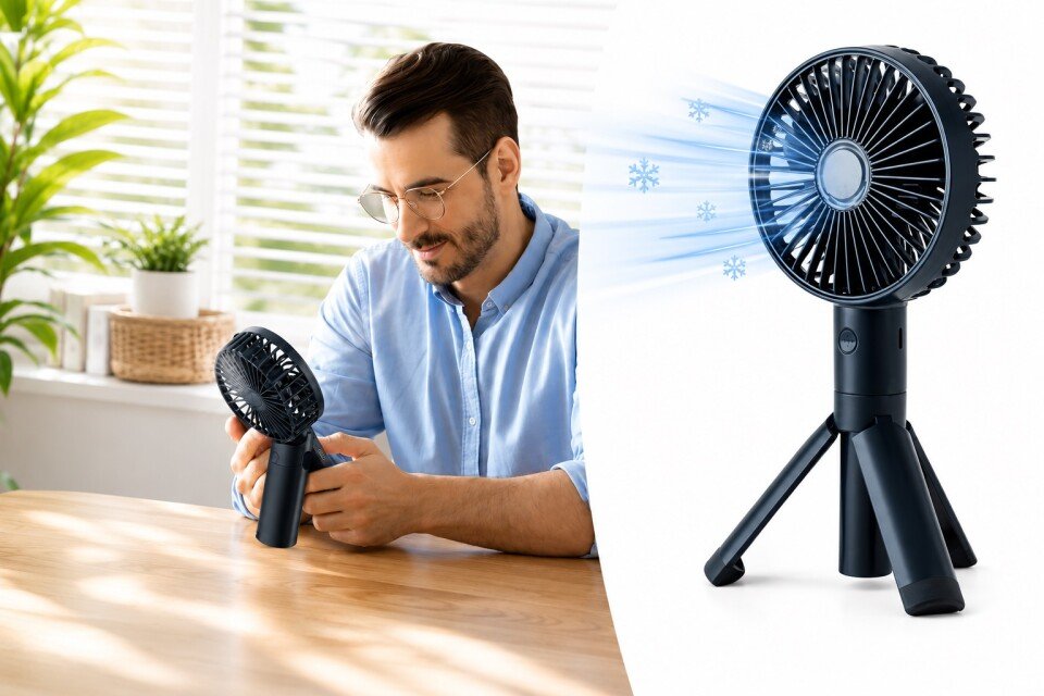 MiniPorti mini ventilatore portatile, 70db, ricarica USB