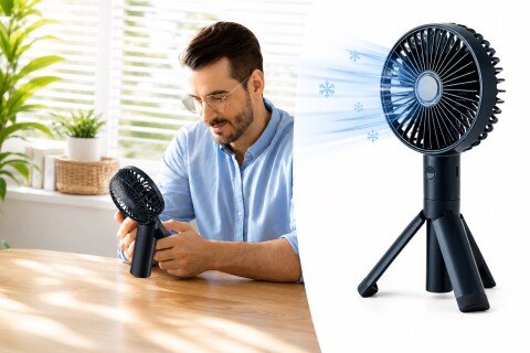 MiniPorti mini ventilatore portatile, 70db, ricarica USB