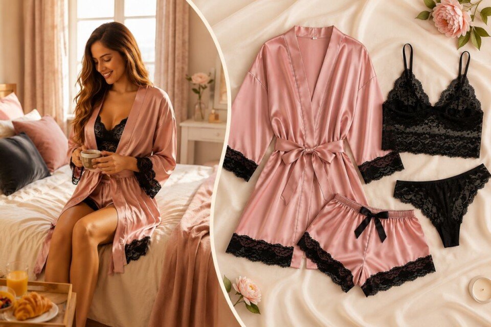 FloralNightwear спален комплект от 4 части