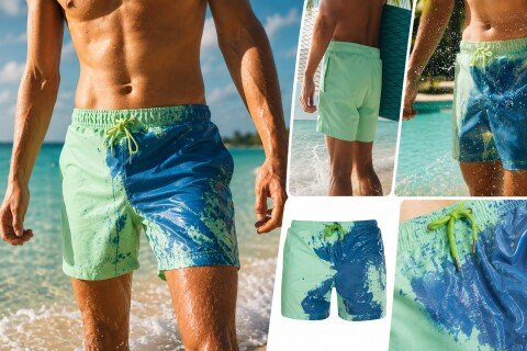 Trunchi de baie pentru bărbați 2Culoare, schimbare de culoare