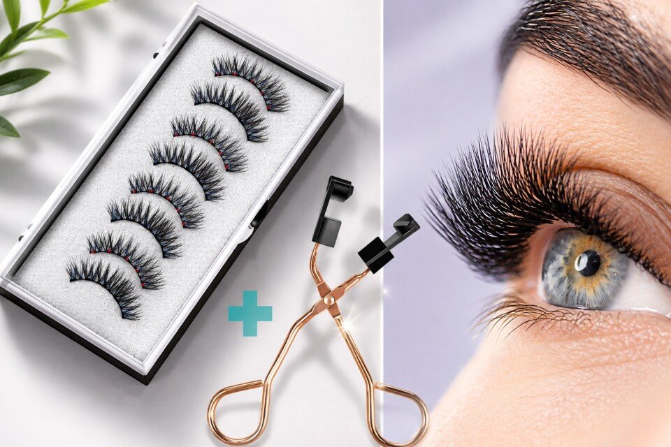 Set od 8 umjetnih magnetnih trepavica GlamEyes, kutija + kliješta