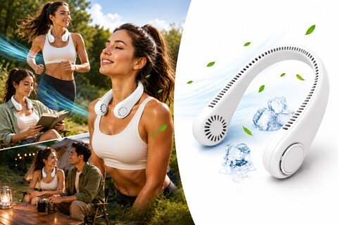 Prenosivi ventilator za vrat FanMax, 3 brzine, 36 ventilacionih otvora