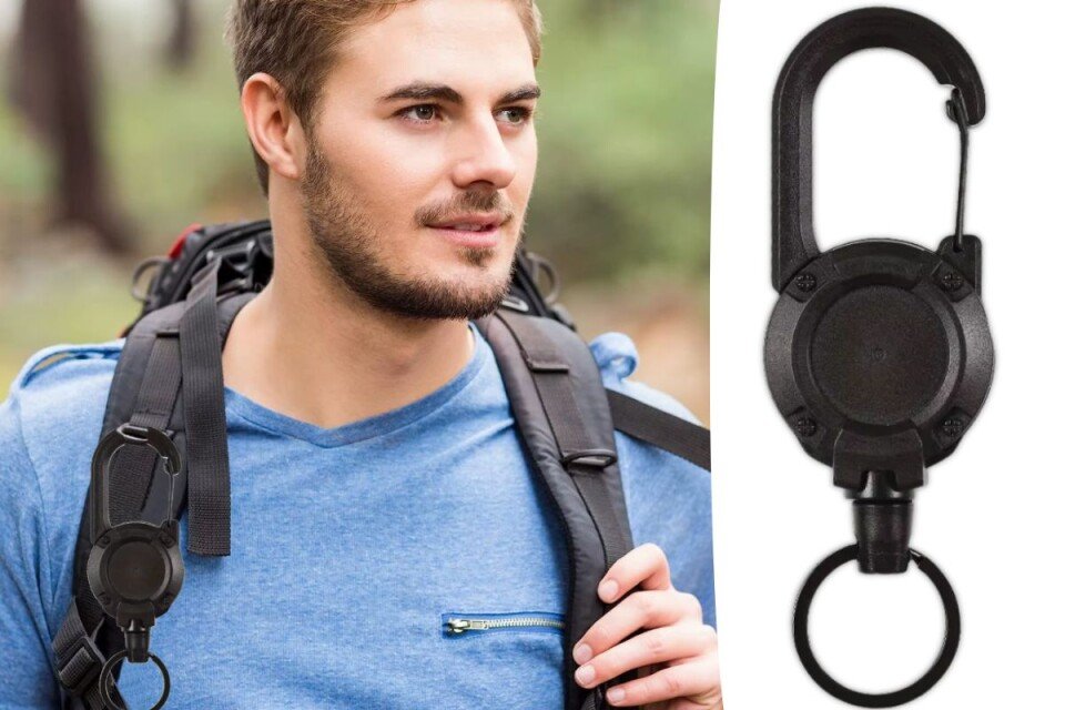 Privezak za ključeve Keylio sa uvlačivom žicom, 2 komada, 60, do 0,2 kg