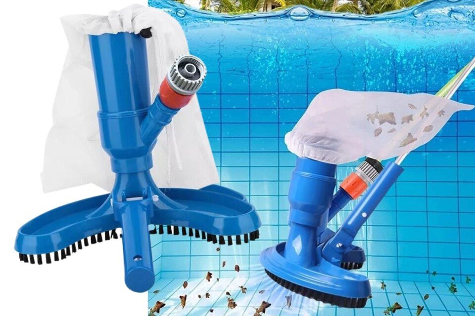 Well2wellness® Spazzola Aspiratore Per Piscina - Larghezza 30 Cm, 8 File Di Setole, Attacco Universale