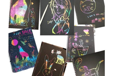 Regenbogen-Kratzpapier JazzyBook, spezielles Malbuch, 3+ Jahre