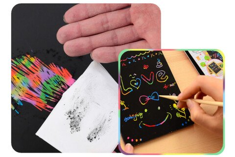 Regenbogen-Kratzpapier JazzyBook, spezielles Malbuch, 3+ Jahre